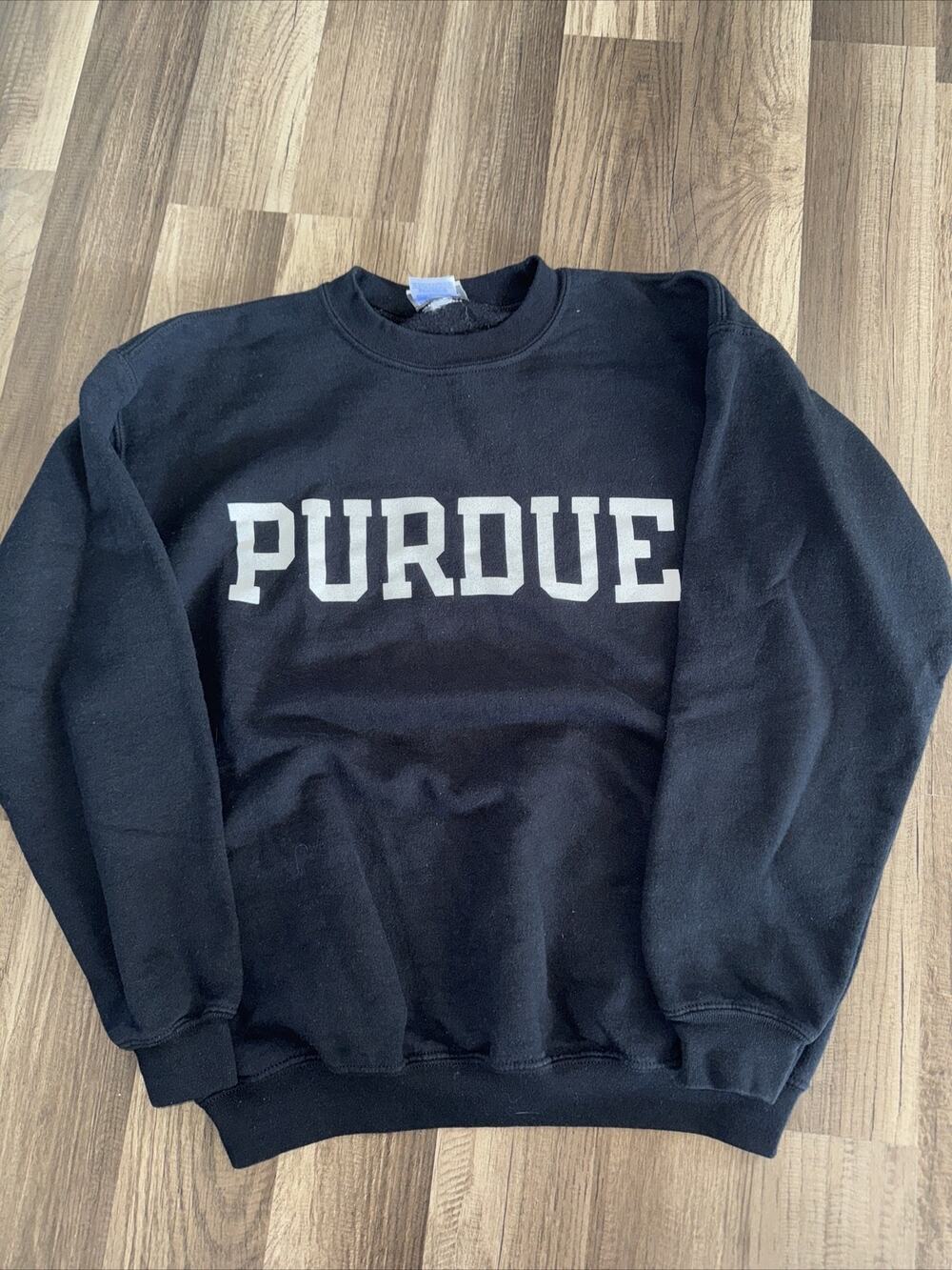 Vintage Purdue Crewneck Sweatshirt Black XS 19x23 Campus Specialty